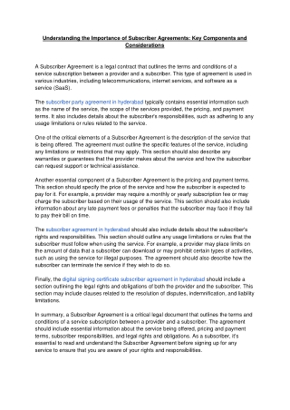 Digital Certificate Subscriber Agreement in India | ID Sign