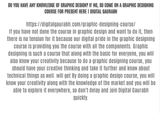 DO YOU HAVE ANY KNOWLEDGE OF GRAPHIC DESIGN? IF NO, SO COME ON A GRAPHIC DESIGNING COURSE FOR PRESENT HERE | DIGITAL GAU