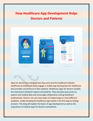 How Healthcare App Development Helps Doctors and Patients