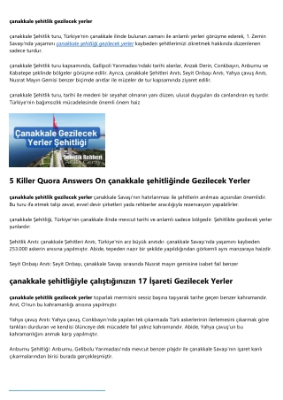 Çanakkale Gezilecek Yerler Şehitliği İçin En İyi 10 Mobil Uygulama