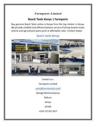 Bosch Tools Kenya | Farmparts