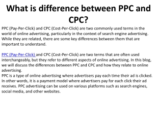 What is difference between PPC and CPC