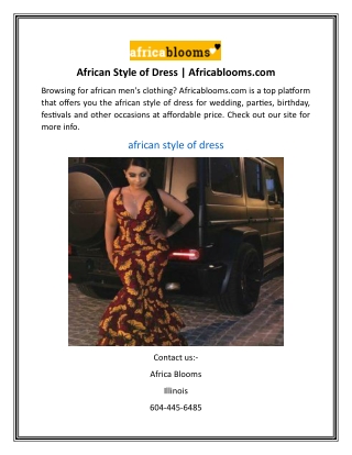 African Style of Dress | Africablooms.com