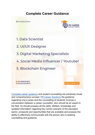 Complete Career Guidance | PR Career Solutions
