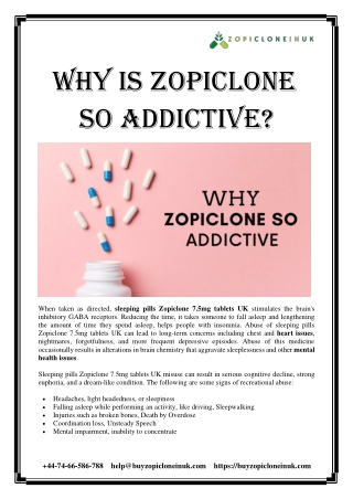 Why Is Zopiclone So Addictive?