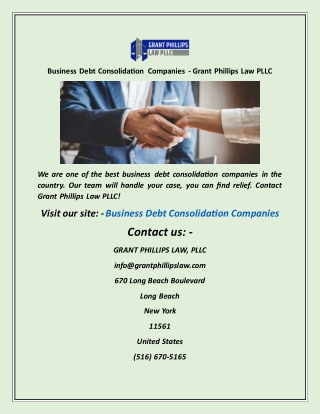 Business Debt Consolidation Companies  Grant Phillips Law PLLC