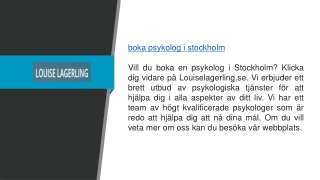 boka psykolog i stockholm  Louiselagerling.se