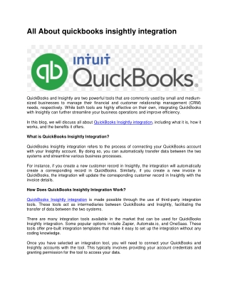 quickbooks insightly integration