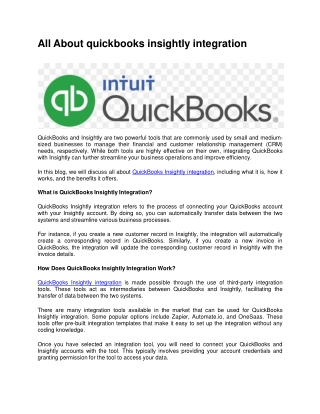 quickbooks insightly integration