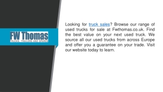 Used Truck Sales  Fwthomas.co.uk