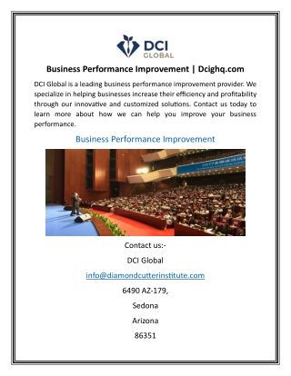 Business Performance Improvement | Dcighq.com