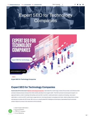 Apexwebsoft We Offer Expert SEO for Technology Companies?