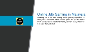 Online Jdb Gaming in Malaysia  126asia.com