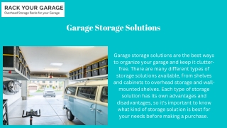 Here are some of the most popular garage storage solutions