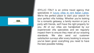 Luxury Villas to Rent in the Italian Lake Region  Idyllicitaly.co.uk