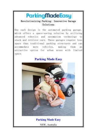 Revolutionizing Parking Innovative Garage Solutions