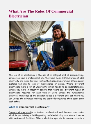 Role of Commercial Electrician