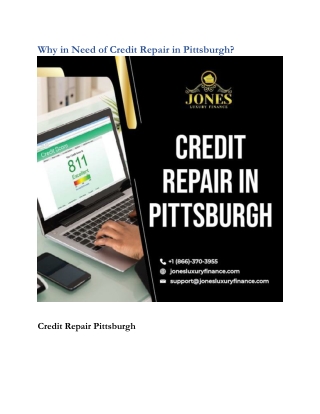 Why in Need of Credit Repair in Pittsburgh
