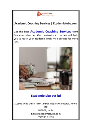 Academic Coaching Services  Ecademictube.com