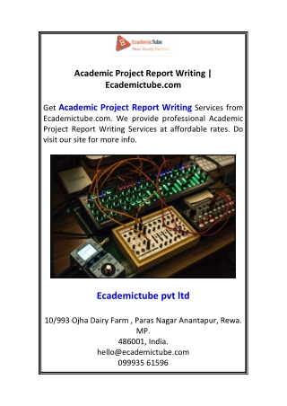 Academic Project Report Writing  Ecademictube.com