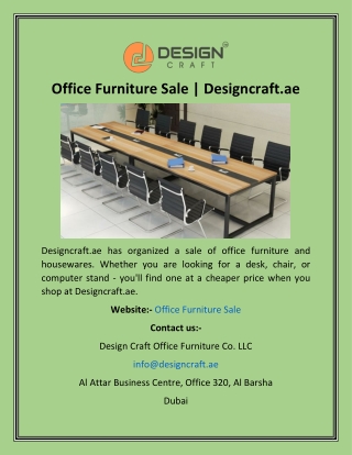 Office Furniture Sale  Designcraft.ae