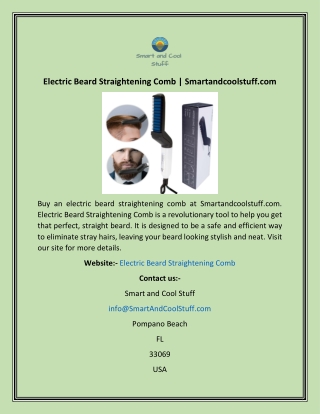 Electric Beard Straightening Comb  Smartandcoolstuff