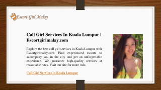 Call Girl Services In Kuala Lumpur | Escortgirlmalay.com