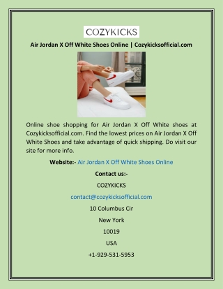 Air Jordan X Off White Shoes Online  Cozykicksofficial