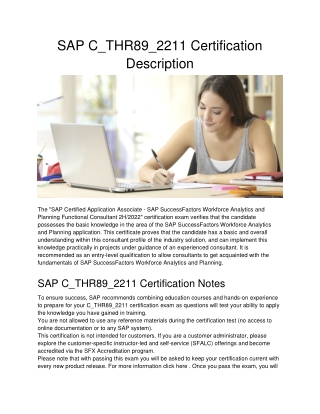 SAP C_THR89_2211 Certification Description