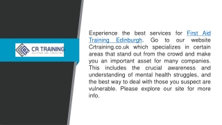 First Aid Training Edinburgh  Crtraining.co.uk