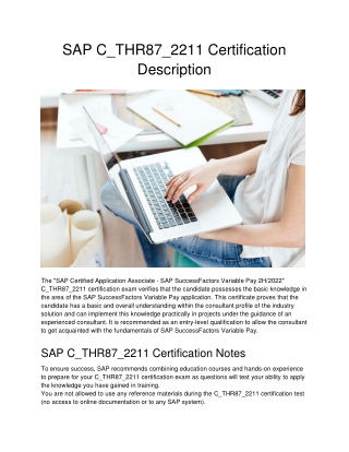 SAP C_THR87_2211 Certification Description