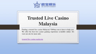 Trusted Live Casino Malaysia | Ob9my.com