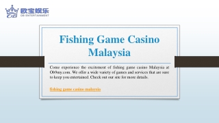 Fishing Game Casino Malaysia | Ob9my.com