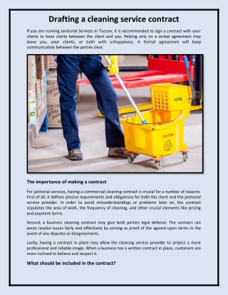 Drafting a cleaning service contract
