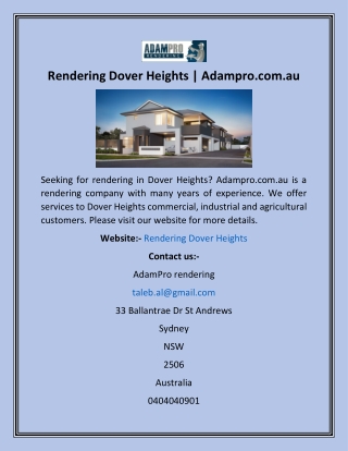 Rendering Dover Heights  Adampro.com