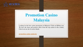 Promotion Casino Malaysia | Ob9my.com