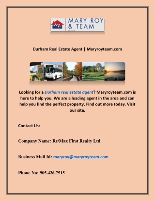 Durham Real Estate Agent | Maryroyteam.com