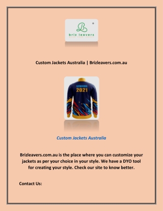 Custom Jackets Australia | Brizleavers.com.au