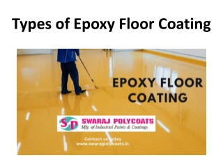 Types of Epoxy Floor Coating