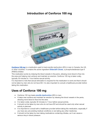 Cenforce 100 mg Sildenafil Tablet
