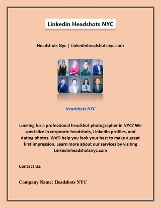 Headshots Nyc | Linkedinheadshotsnyc.com