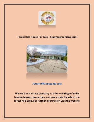 Forest Hills House For Sale | Stanvanwoerkens.com