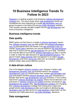 10 Business Intelligence Trends To Follow In 2023