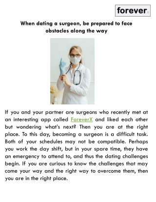 When dating a surgeon, be prepared to face obstacles along the way