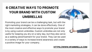 6 Creative Ways To Promote Your Brand With Custom Umbrellas