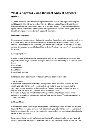 What is Keyword _ And Different types of Keyword match - sendspace