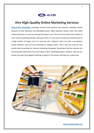 Hire High-Quality Online Marketing Services
