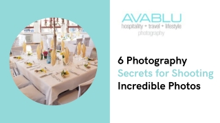 Hospitality photography Tips