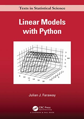 DOWNLOAD/PDF  Linear Models with Python (Chapman & Hall/CRC Texts in Statistical
