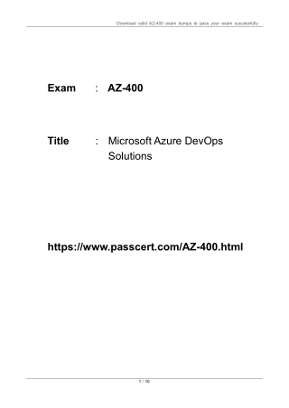 Microsoft DevOps AZ-400 Real Dumps 2023